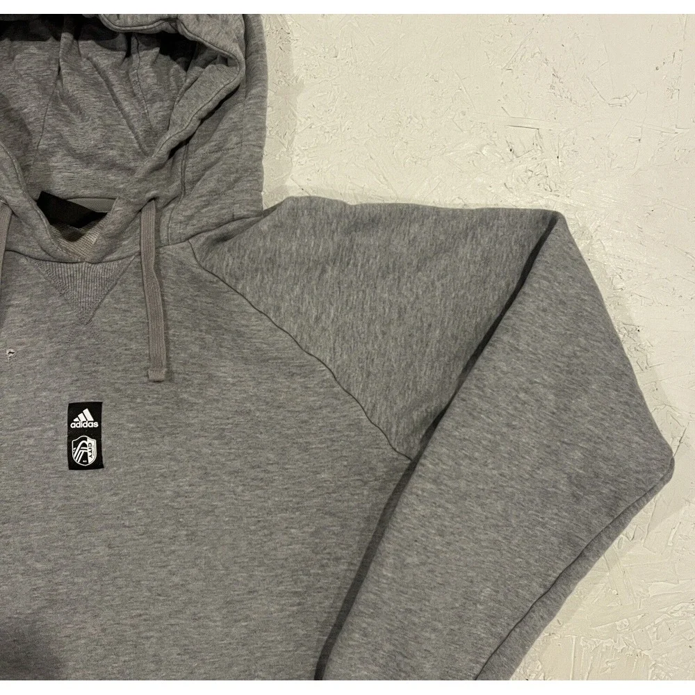 Adidas St Louis City SC‎ Soccer Sweatshirt Hoodie Mens Small MLS Gray Pullover